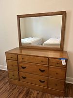 front view of dresser with mirror attached