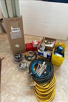 All items grouped together on floor