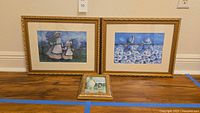 Overall view of all three framed prints