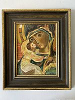 Front view of framed oil painting showing full composition