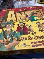 Front cover of Ants! board game box showing cartoon ants and title
