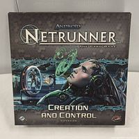Front of the Creation and Control expansion box showing the title and cyberpunk artwork.