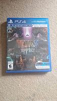 Front cover of Tetris Effect for PS4 case showing game title and PlayStation VR compatibility.