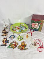 Group shot showing all ornaments and plate