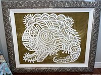 Photo of original acrylic artwork on canvas 23x30 signed Gitano framed in ornate silver frame