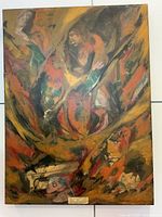 Front view of the abstract acrylic painting