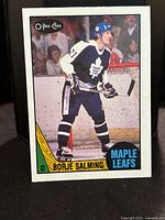 Front of Borje Salming 1987-88 O-Pee-Chee hockey card showing player in Toronto Maple Leafs uniform, card number 237.