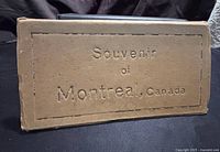 Original cardboard box with embossed cover reading 'Souvenir of Montreal, Canada'