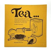 Front cover of the yellow softcover book showing title and illustration related to tea preparation.