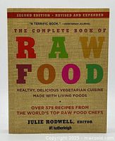 Front cover of The Complete Book of Raw Food, second edition, showing title and editor information.