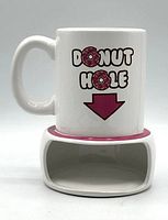 Front view showing graphic text and donut compartment