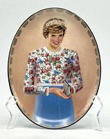 Front view showing portrait of Princess Diana on plate