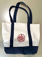 Full view of Trader Joe's canvas tote bag front side