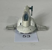 Front angled view of the vintage die cast Slave 1 ship showing cockpit and wing details.