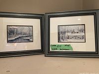 Two framed Jan Cressman prints side by side, showing the overall size and frame style.