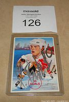 Front view of the signed Pavel Bure card showing the illustration and autograph with 50 goals text.