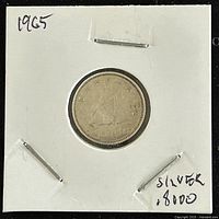 Reverse side of the coin showing the Bluenose schooner with 'CANADA' and year 1965.