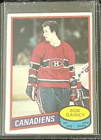 Front of the 1980-81 O-Pee-Chee Bob Gainey Canadiens hockey card depicting the player in team uniform with team name and player info on front.