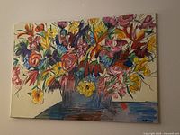 Full front view of the painting hanging on wall