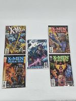 Lot of five X-Men comics showing front covers for all issues included, displaying various characters and titles.