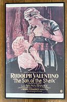 Framed black-wood-grain poster for Son of the Sheik starring Rudolph Valentino and Vilma Banky