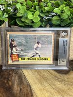 Front view of the Babe Ruth Special 1962 Topps baseball card graded BGS 5 enclosed in protective Beckett slab.