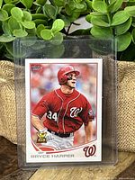 Front of the 2013 Bryce Harper Topps baseball card showing Harper in Washington Nationals uniform.