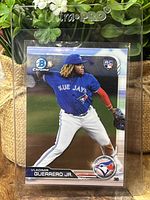 Front of rookie card showing player image and logos