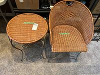 Table and chair set showing full items from the front.