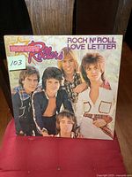 Front cover of the Bay City Rollers Rock N Roll Love Letter vinyl LP album showing band members and album title.