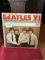 Front cover of Beatles VI album showing the band members and album title.
