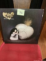 Front album cover of Cher Heart of Stone LP showing Cher with a large stone heart in dark tones