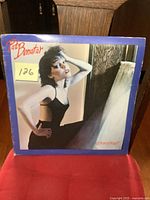 Front cover of Pat Benatar vinyl LP showing Pat Benatar in a black outfit.