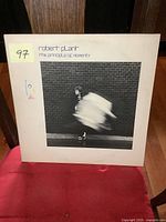 Front cover of Robert Plant's LP 'The Principle of Moments' showing black and white image and wear marks.