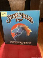Front cover of the Steve Miller Band Greatest Hits 1974-78 album showing the band logo and horse head artwork.