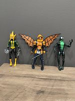 Front view of the three Marvel Legends action figures: Electro, Hobgoblin, and Lasher, posed standing.