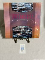 Front view of the outer sleeve of Chris And Cosey Take Five vinyl album, standing on a display stand.