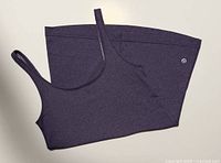 Purple Lululemon women's tank top laid flat showing front and back views.