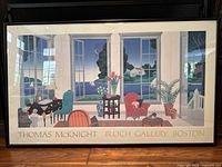Full view of the framed Thomas McKnight print showing the interior and sea landscape, with text 'THOMAS McKNIGHT BLOCH GALLERY, BOSTON' on bottom.