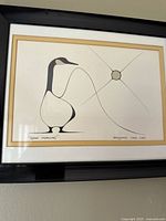 Framed print titled 'Good Morning' by Benjamin Chee Chee showing stylized bird and envelope design.