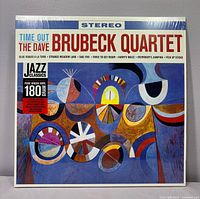 Front cover sealed in shrink wrap with Time Out The Dave Brubeck Quartet title and Jazz Classics 180 gram sticker visible