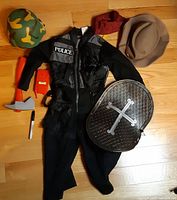 Overall shot of all dress-up items laid out