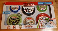 Front of boxed Zuru Mayka Toy Block Tape set showing six rolls and product details