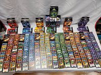 Full display of Lightseekers cards laid out including multiple character cards and tokens.