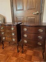Pair of nightstands front view showing matching design