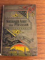 Front cover of the book titled 'Northanger Abbey and Persuasion' with detailed floral and scenic design and 'The Ruby Series' label.