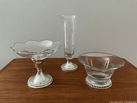 Front view of all three items showing their size and shape.