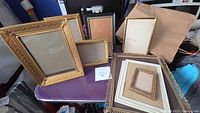 Group shot of all frames on table, showing variety and sizes