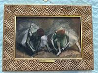 Framed painting showing full artwork and frame