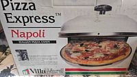 Retail box showing VillaWare Pizza Express Napoli Italian Pizza Oven graphics